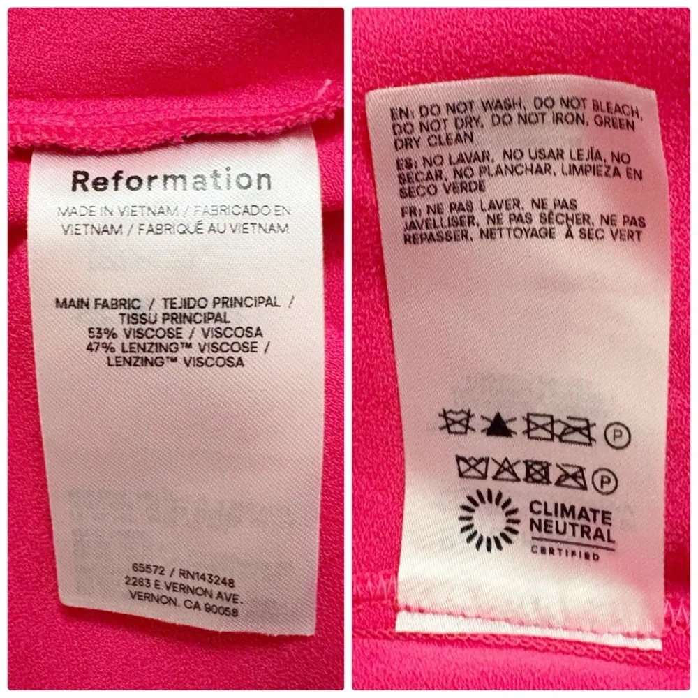 NWT Reformation Crimini Slip‎ Midi Dress in Corvette Pink